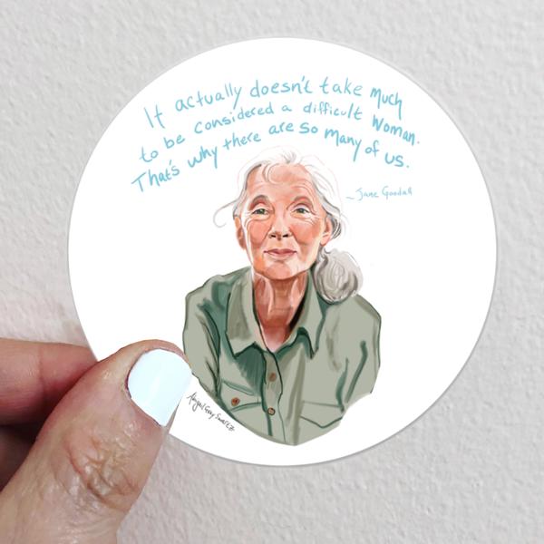 Jane Goodall Sticker · Gray Day Studio