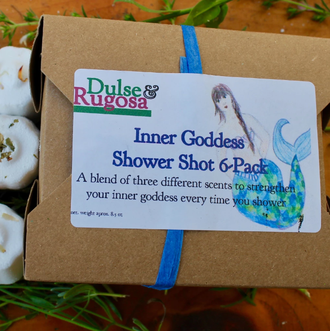 Inner Goddess Gift Box · 6 Aromatherapy Showers Shots · Dulse & Rugosa