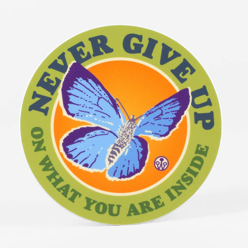 Never Give Up Butterfly Sticker