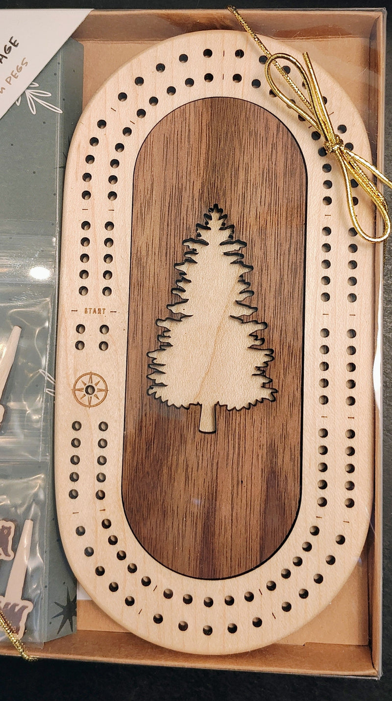 Mini Travel Cribbage Board Set & Pegs