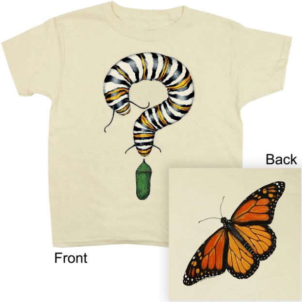 Monarch Metamorphosis Youth T-Shirt in Natural · Two-Sided · Liberty Graphics