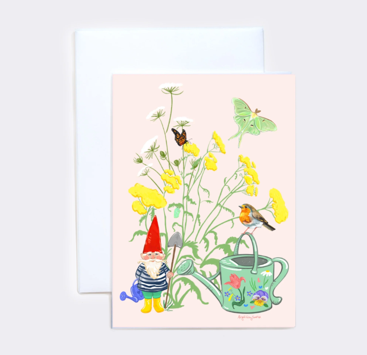 Garden Gnome & Friends Card by Gray Day Studio