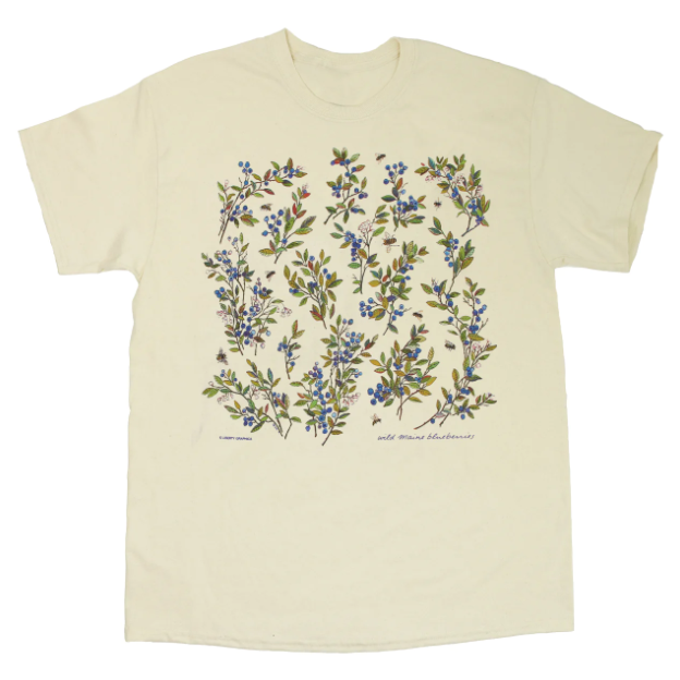 Wild Maine Blueberries Adult T-Shirt in Natural · Liberty Graphics
