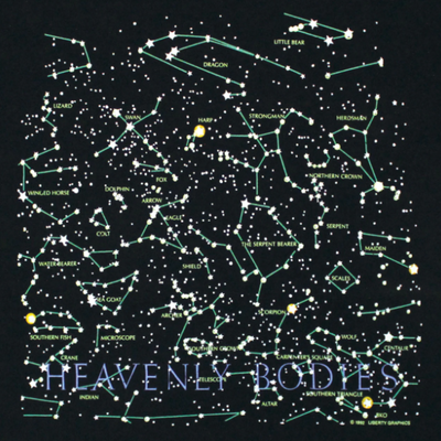 Heavenly Bodies T-Shirt in Black · Kids & Adult Two-Sided · Liberty Graphics