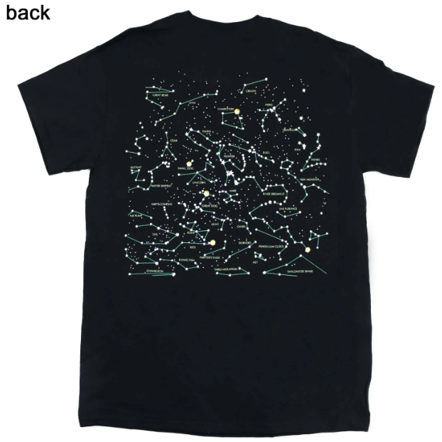 Heavenly Bodies T-Shirt in Black · Kids & Adult Two-Sided · Liberty Graphics