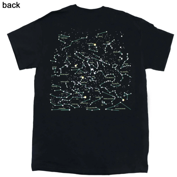 Heavenly Bodies Adult T-Shirt in Black · Two-Sided · Liberty Graphics