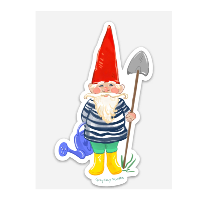 Garden Gnome Sticker · Gray Day Studio