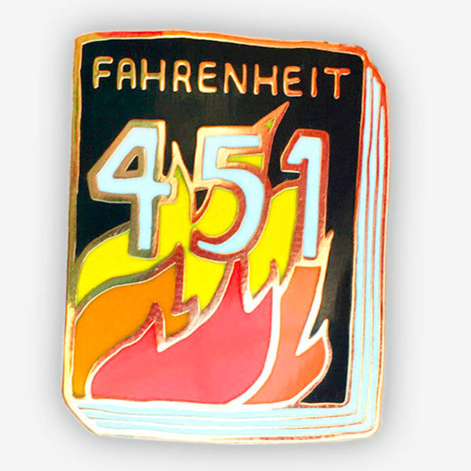 Fahrenheit 451 Enamel Book Pin