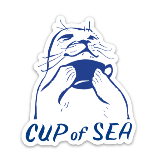 Cup of Sea Harbor Seal Sticker