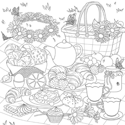 Cottagecore Adult Coloring Book