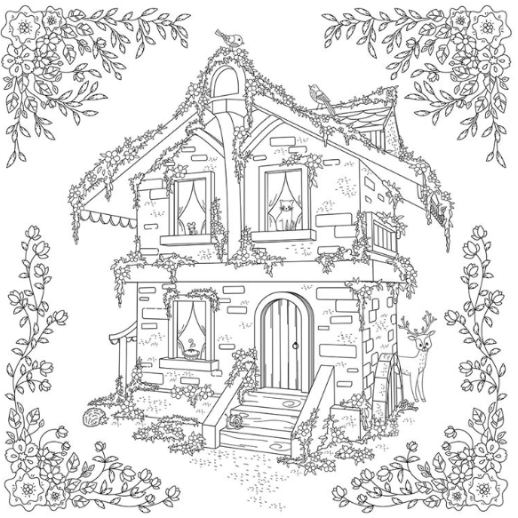 Cottagecore Adult Coloring Book