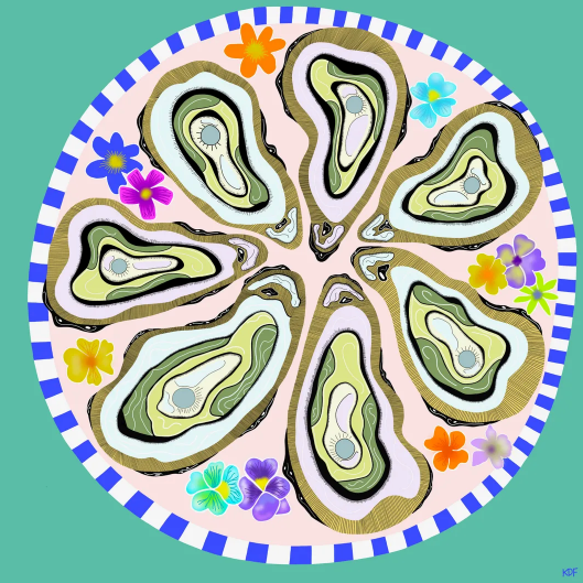 The World Is Your Oyster · 12" x 12" Print · Karen Dubbs Fisher