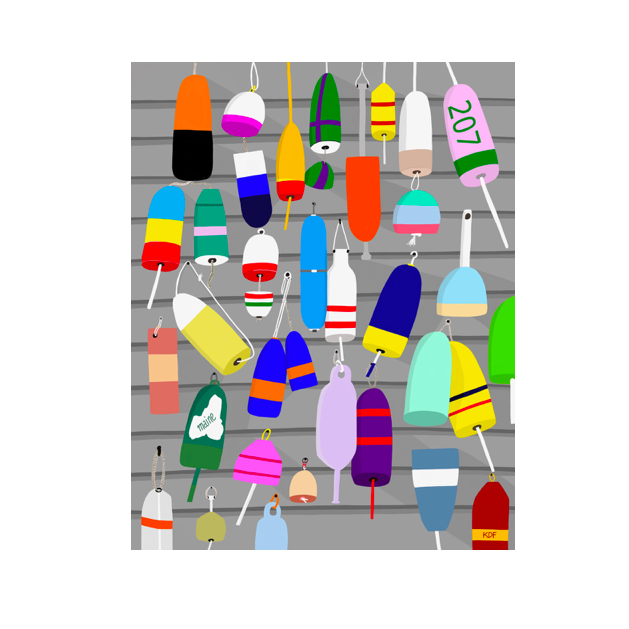 Maine Buoys Greeting Card