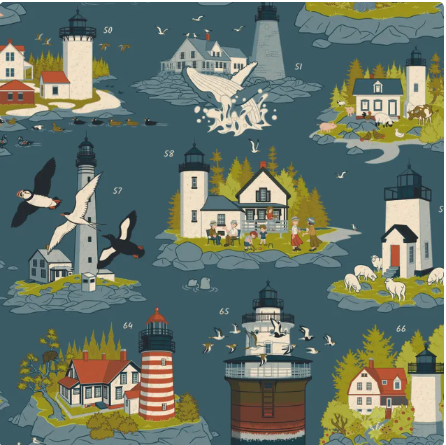 Lighthouses of Maine · 18"x24" · Jada Fitch (signed poster)