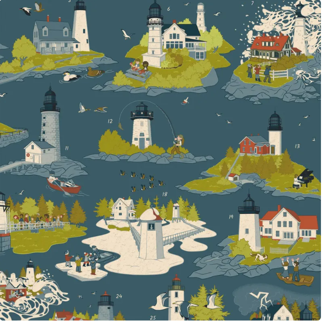 Lighthouses of Maine · 18"x24" · Jada Fitch (signed poster)
