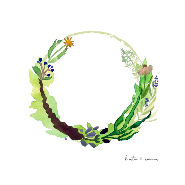 Sea Garden Wreath I · 8x8 Fine Art Print · Kristin Simmons