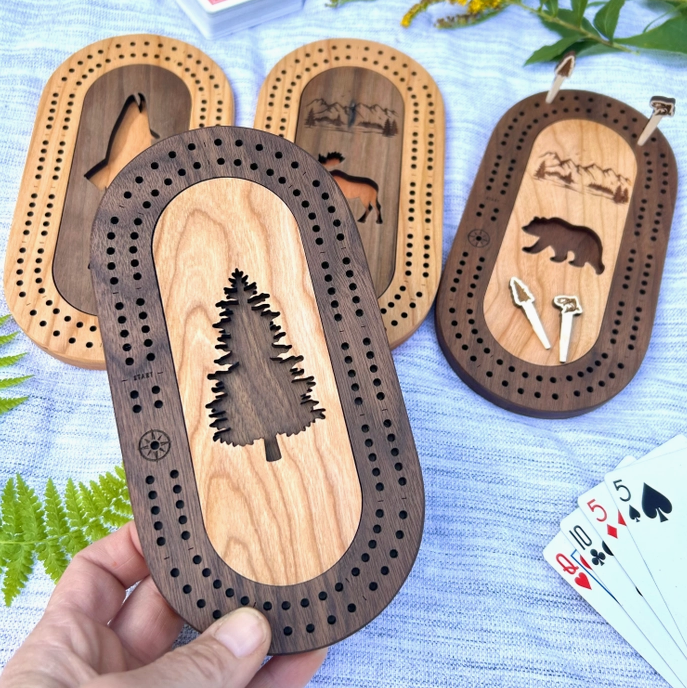 Mini Travel Cribbage Board Set & Pegs