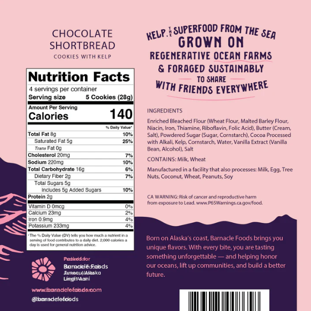 Chocolate Shortbread Cookies with Kelp · Barnacle Foods