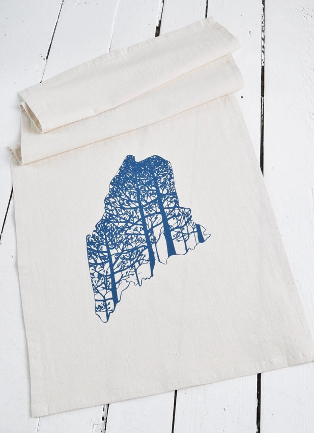 State of Maine Tea Towel in Navy Blue - Organic Cotton · By Hearth and Harrow