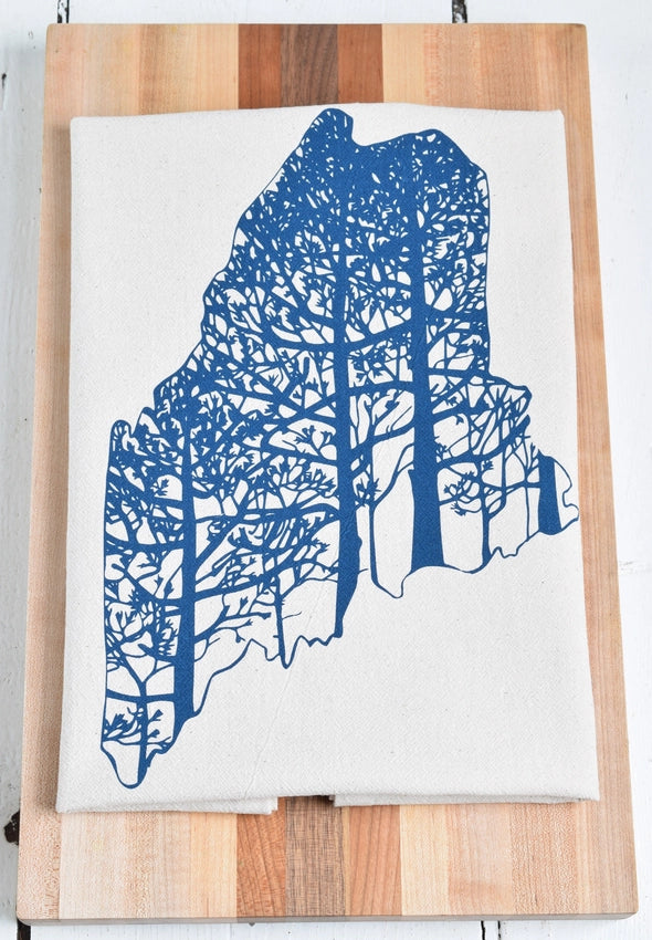 State of Maine Tea Towel in Navy Blue - Organic Cotton · By Hearth and Harrow