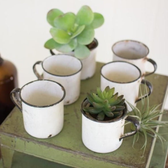 Enamel Mug Garden Planter