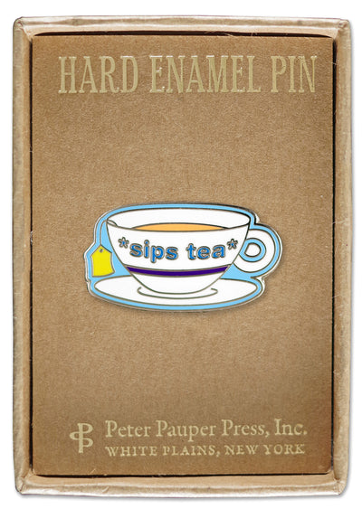 *Sips Tea* Enamel Pin