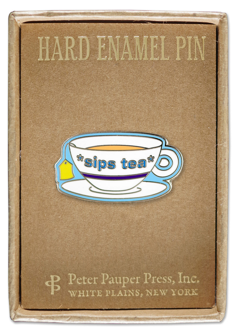 *Sips Tea* Enamel Pin