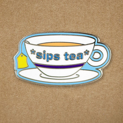*Sips Tea* Enamel Pin