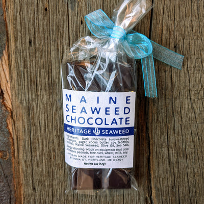 Maine Seaweed Chocolate Bar Artisan Made for Heritage Seaweed 2oz