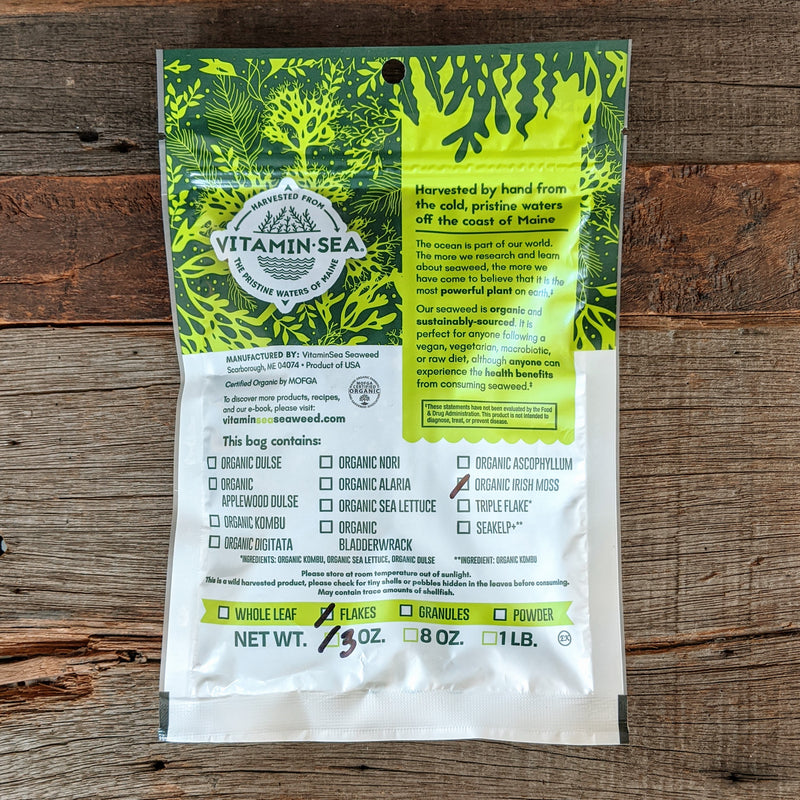Irish Moss Flakes (Chondrus crispus) Dried Maine Seaweed