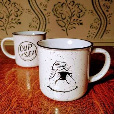 Ceramic Mug (11oz) Cup of Sea with harbor seal / sea otter