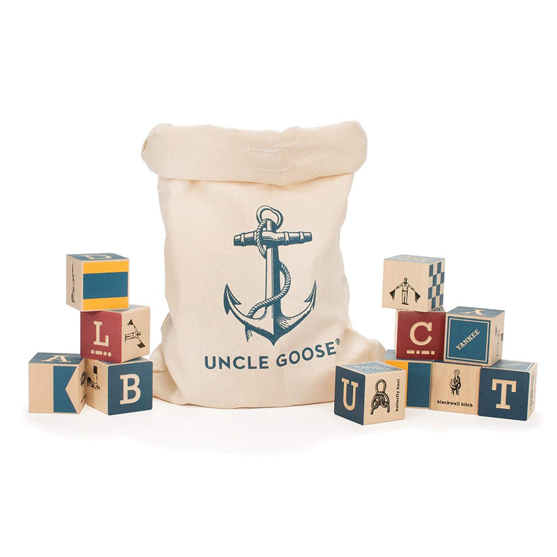 Nautical Sailing wood blocks by Uncle Goose