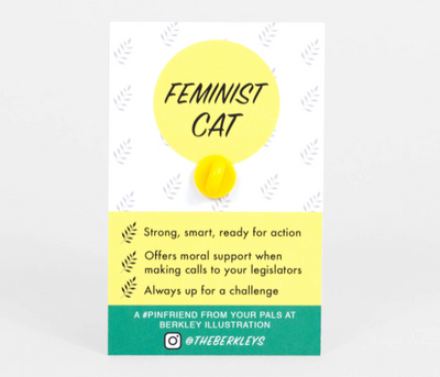 Feminist Cat Enamel Pin