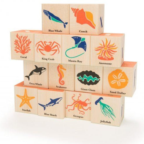 Ocean Life wood blocks by Uncle Goose