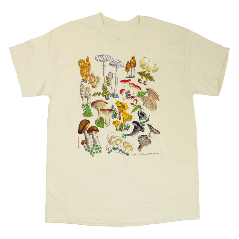 Mushrooms Adult T-Shirt in Natural · Liberty Graphics