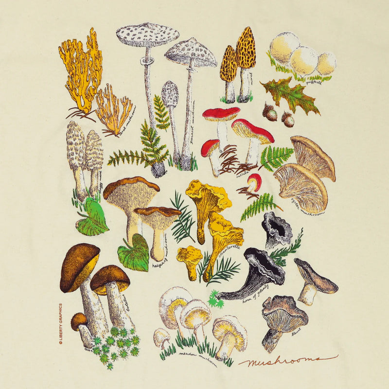 Mushrooms Adult T-Shirt in Natural · Liberty Graphics